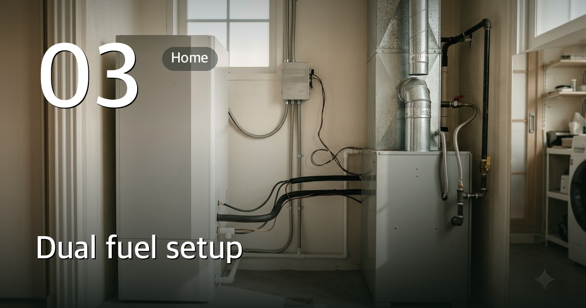 A heat pump air handler wired beside an existing furnace